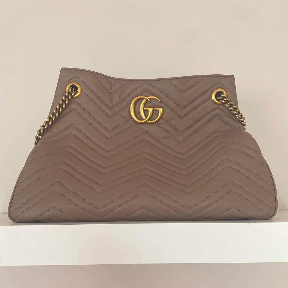 Gucci Marmont Matelasse Leather Chain Tote